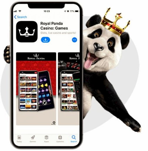 Royal Panda Casino on a mobile phone