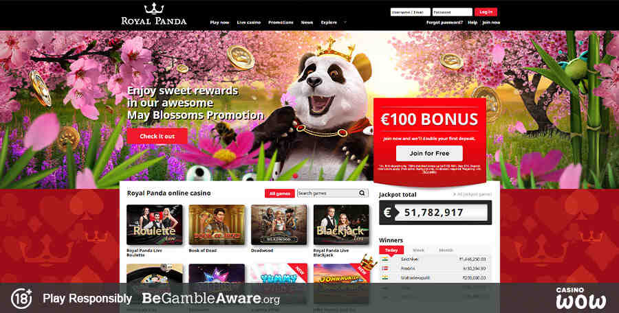 Royal Panda Casino lobby preview